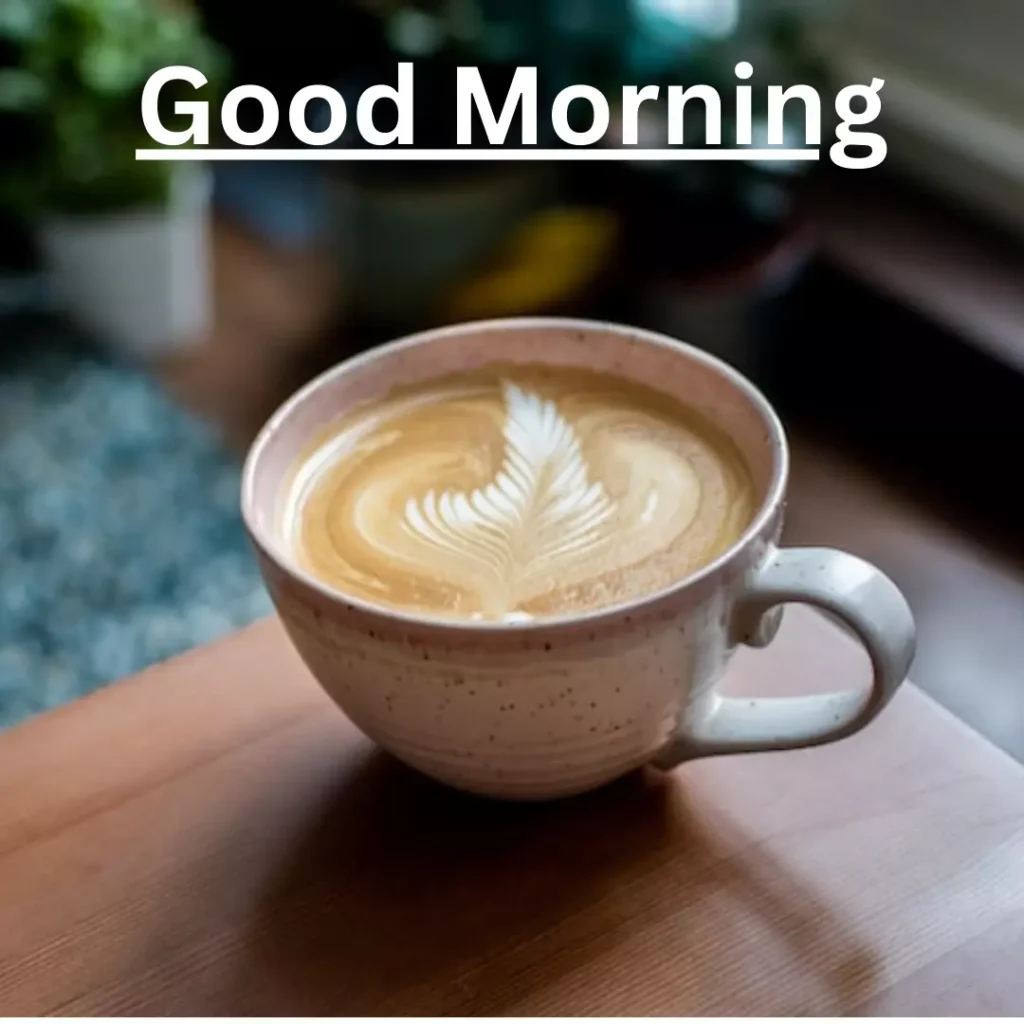 good morning creamy coffee with beautiful cup